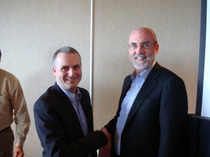 Thomas Nenon, President of the Center for Advanced Research in Phenomenology, Inc., presents the Ballard Prize to Evan Thompson.